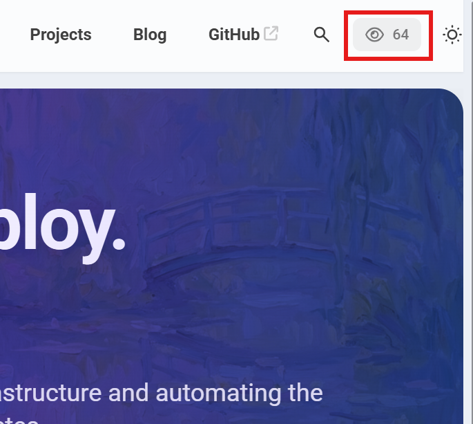 The visitor counter running against the live API
